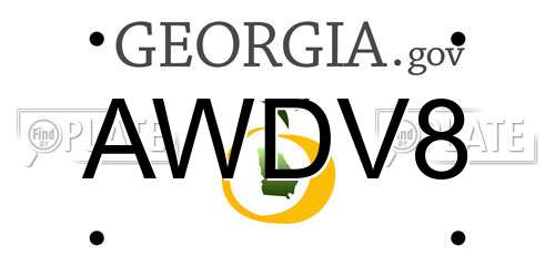 AWDV8 Georgia License Plate