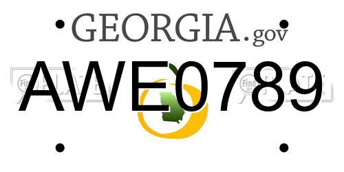 AWE0789 Georgia License Plate