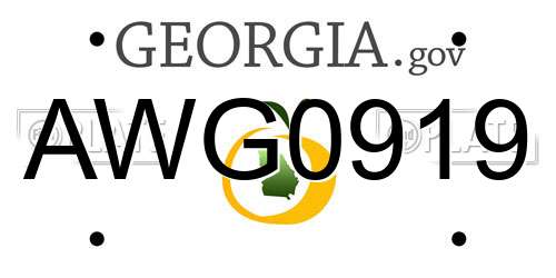 AWG0919 Georgia License Plate