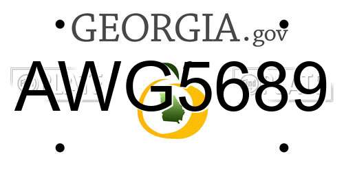 AWG5689 Georgia License Plate