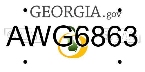 AWG6863 Georgia License Plate
