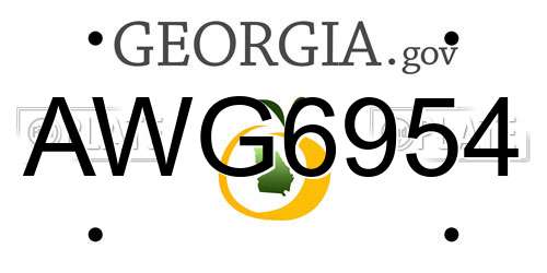 AWG6954 Georgia License Plate