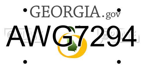 AWG7294 Georgia License Plate