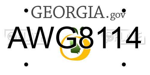 AWG8114 Georgia License Plate