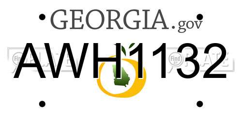 AWH1132 Georgia License Plate