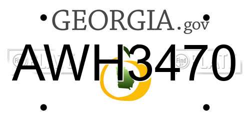 AWH3470 Georgia License Plate