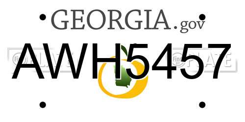 AWH5457 Georgia License Plate