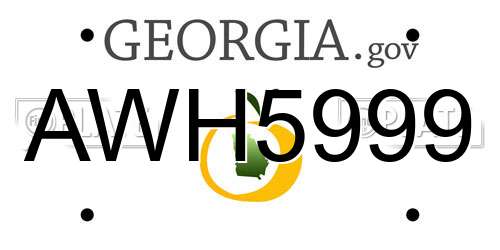 AWH5999 Georgia License Plate