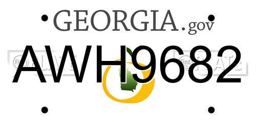 AWH9682 Georgia License Plate