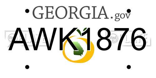 AWK1876 Georgia License Plate