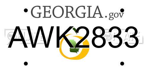AWK2833 Georgia License Plate
