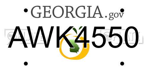 AWK4550 Georgia License Plate