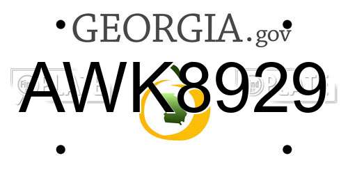 AWK8929 Georgia License Plate