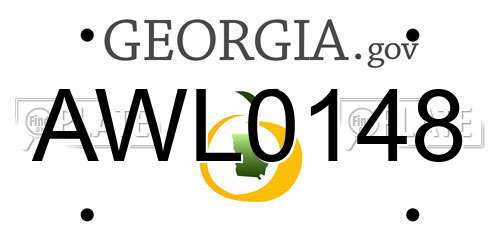 AWL0148 Georgia License Plate