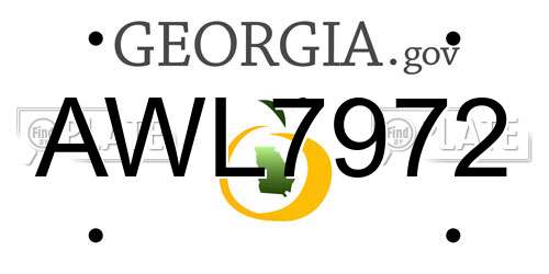 AWL7972 Georgia License Plate
