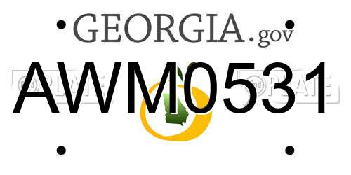 AWM0531 Georgia License Plate