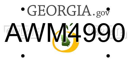 AWM4990 Georgia License Plate
