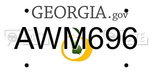 AWM696 Georgia License Plate