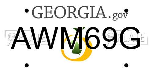 AWM69G Georgia License Plate