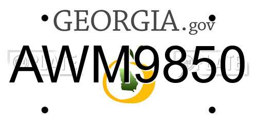 AWM9850 Georgia License Plate