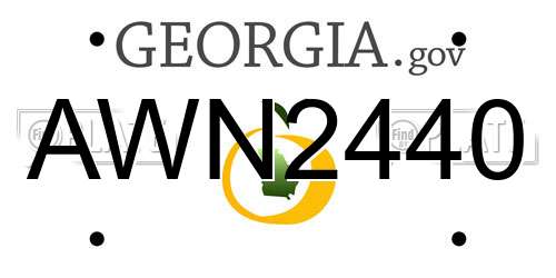 AWN2440 Georgia License Plate