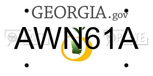 AWN61A Georgia License Plate