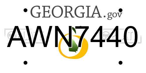 AWN7440 Georgia License Plate