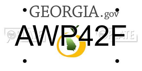 AWP42F Georgia License Plate