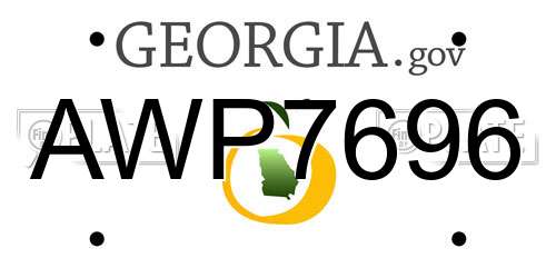 AWP7696 Georgia License Plate