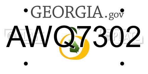 AWQ7302 Georgia License Plate