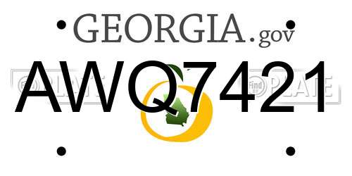 AWQ7421 Georgia License Plate