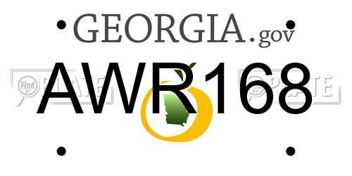 AWR168 Georgia License Plate