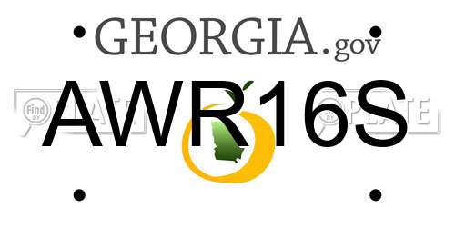 AWR16S Georgia License Plate
