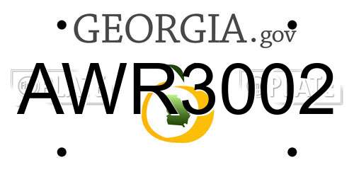AWR3002 Georgia License Plate