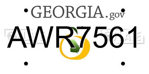 AWR7561 Georgia License Plate