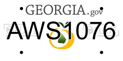 AWS1076 Georgia License Plate