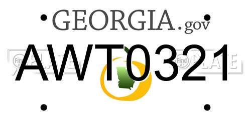 AWT0321 Georgia License Plate