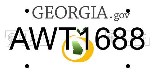 AWT1688 Georgia License Plate