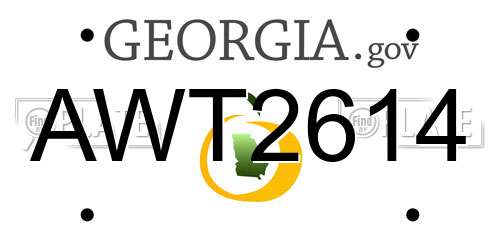 AWT2614 Georgia License Plate