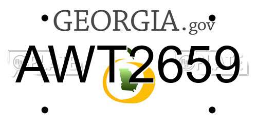 AWT2659 Georgia License Plate