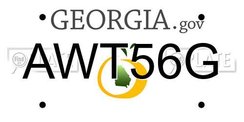 AWT56G Georgia License Plate