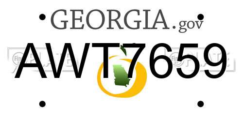 AWT7659 Georgia License Plate