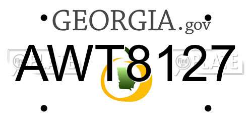 AWT8127 Georgia License Plate