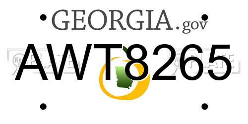 AWT8265 Georgia License Plate