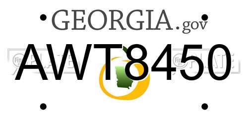 AWT8450 Georgia License Plate