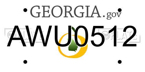 AWU0512 Georgia License Plate