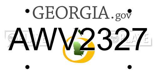 AWV2327 Georgia License Plate