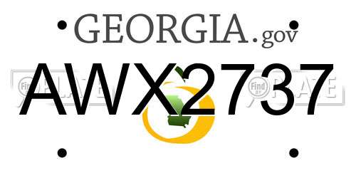 AWX2737 Georgia License Plate