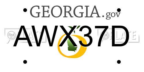 AWX37D Georgia License Plate