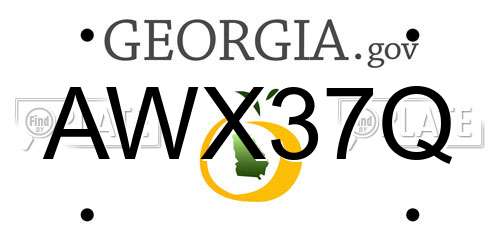 AWX37Q Georgia License Plate